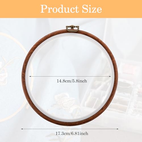 2 Pack Cross Stitch Hoop Imitated Wood Embroidery Frame Embroidery Hoops 6 Inch Round Plastic Embroidery Hoop for Art Craft Sewing and Hanging Ornaments Decor - size: 6 Inch