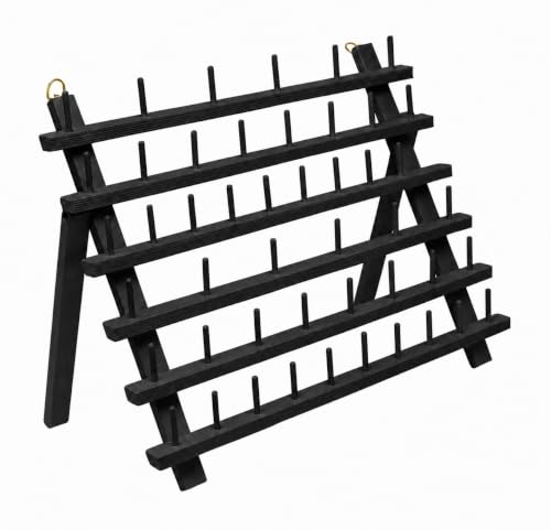 Mandala Crafts 60 Spool Black Thread Rack Sewing Embroidery Thread Holders - color: Black