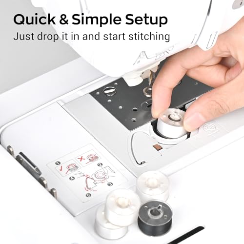 Poolin Prewound Bobbins Richword Selected 144pcs, Size A (Class 15 / SA156), 75D Polyester Bobbin Thread, Plastic Sided, for Single Needle Embroidery & Sewing Machines, White - color: White 75d 144pcs