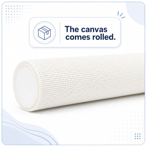 13 Mesh Needlepoint Canvas, 23.6 x 17.7 in Blank DIY Needlepoint Canvas - color: Light White