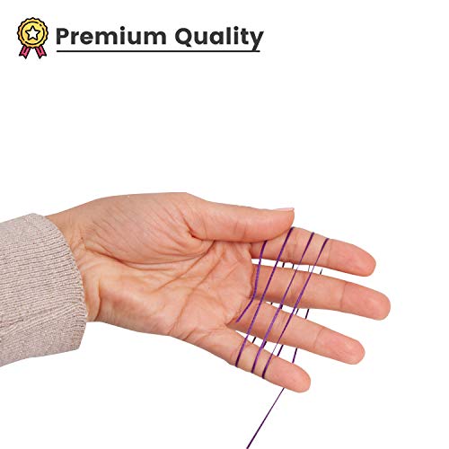 Waxed Thread, Strong Thread for Leather, Upholstery, Shoe, Bag, incl. Needle (Colour: Black) - color: Dark Purple