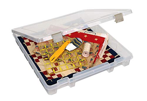 ArtBin 9100AB Super Satchel Slim 1 Open Compartment, Art & Craft Organizer, [1] Plastic Storage Case, Clear - style: 1 Compartment