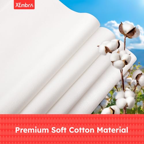 12 PCS Natural Cotton Embroidery Fabric, Pre-Cut White Embroidery Cloth Fabric Squares for Embroidery Garment Craft (7.8 x 7.8 Inch) - color: White, size: 7.8 x 7.8 inch