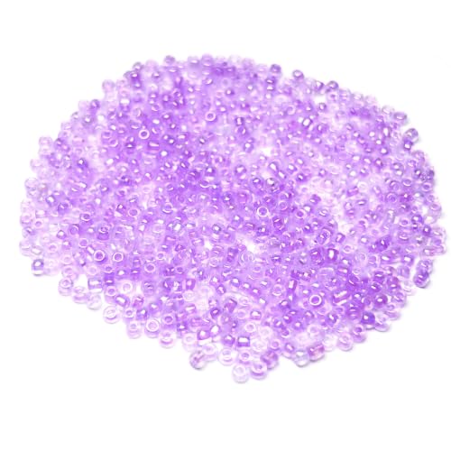 GLRXMX 2100Pcs Glass Beads 2mm Round Seed Beads for Jewelry Making - color: Lightpurple
