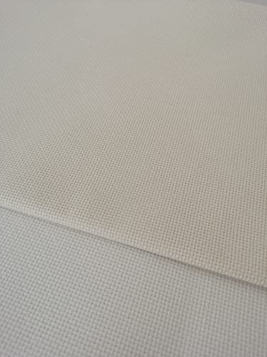KCS 12" x 59" 18CT Counted Cotton Aida Cloth Cross Stitch Fabric (Antique White) - color: Antique White
