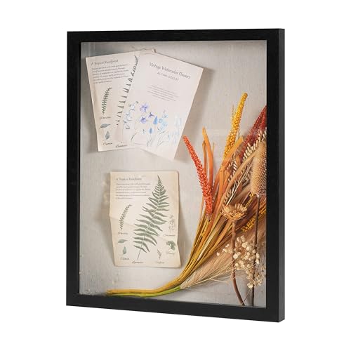 Muzilife 16x20 Large Shadow Box Wood Picture Frame, Tempered Glass, Black - color: Black, size: 16×20