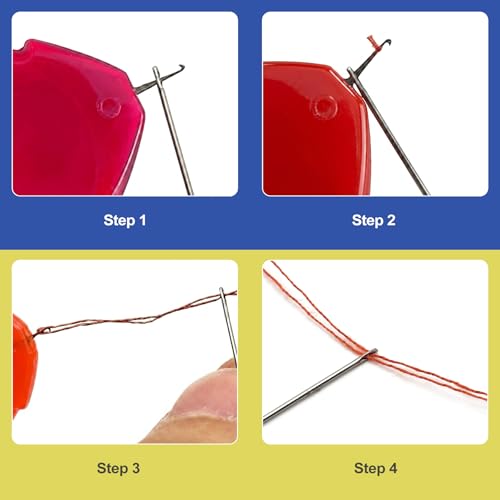 CepuXozi Needle Threaders, 12Pcs Simple Automatic Sewing Tool, for Hand Machine Embroidery Floss Small Eye Needles, Cross Stitch Beading Jewelry Making, Seniors Beginners Poor Eyesight, 5 Colors