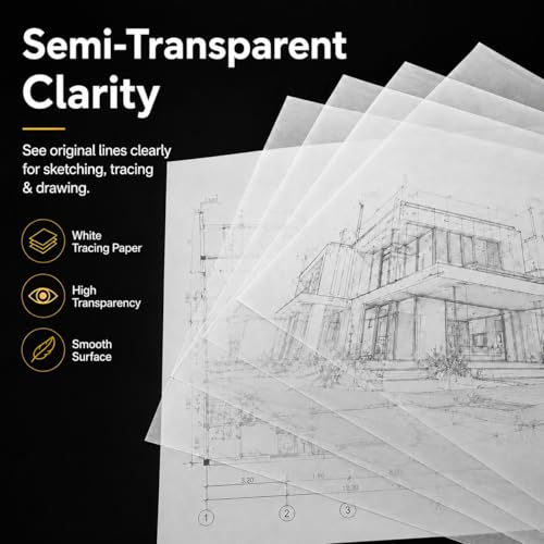 PSLER 150PCS Transfer Tracing Paper - Translucent Trace Paper for Drawing