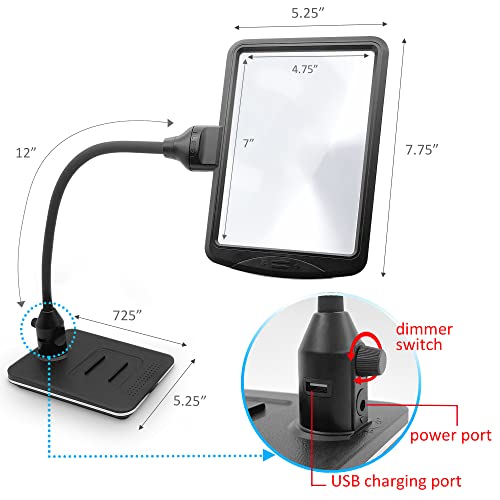 4X Gooseneck Magnifying Lamp Lighted with 28 SMD LEDs, Table Desktop Standing Hobby Tool Magnifier Hands-Free with Clamp for Sewing, Crafts, Close Work, etc. - size: Base & Clamp