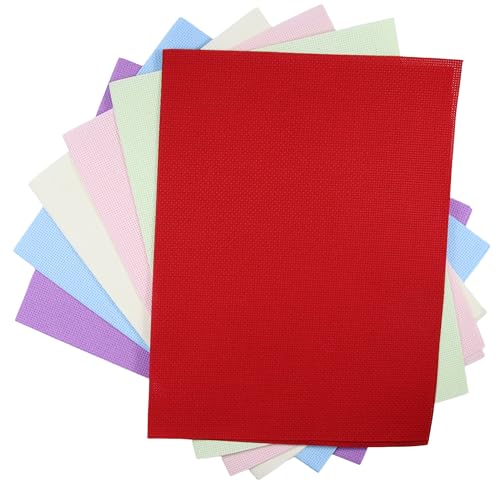KCS 6 pc of 12" x 18" (30cmx45cm) 14 Count Cotton Aida Cloth Cross Stitch Fabric (14CT-E) - color: 14ct-e