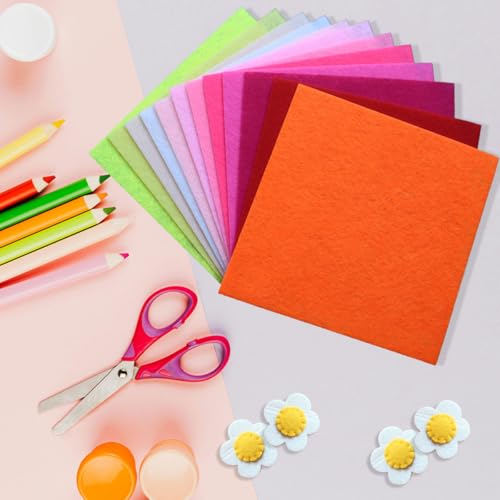 40 Pcs Felt Fabric Sheet, 6"x6" Assorted Color Felt Fabric Sheets