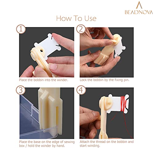 BEADNOVA Floss Bobbin Winder Embroidery Thread Floss Winder for Cross Stitch Thread Embroidery Crafting Sewing DIY