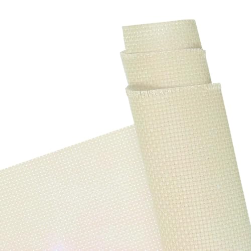 Essentials By Leisure Arts Aida Cloth, 11 Count, Ivory, 3pc, Bulk, Cross Stitch Fabric, Embroidery Fabric, Cross Stitch Supplies for Crafting, Stitching, and Sewing Projects 30x36