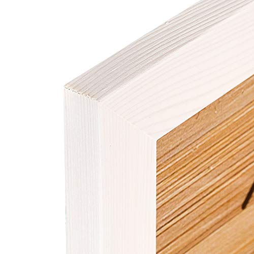 WOOD SIDE ORBIS Rustic Wooden Square Picture Frames 8x8, White, Set of 2 - color: White