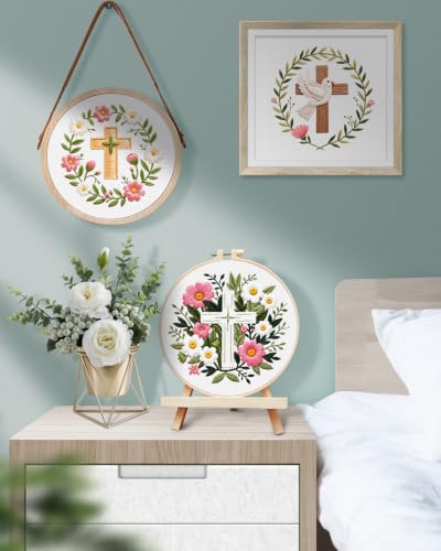 TINDTOP Embroidery Kit for Adult, Embroidery DIY Starter Kit - color: Cross