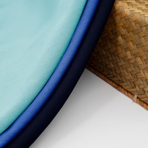 NSGZ Royal Blue Linen Cotton Fabric 2 Yards 61" Wide, Linen Cotton Blend - color: Royal Blue, size: 2 Yards