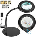 IVMAIE 12X Magnifying Glass with Light, Real Glass Lens, 5 Color Mode - color: Black