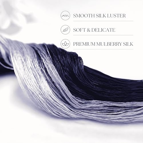 Natural 100% Silk Thread, Handmade Embroidery Thread Silk Floss 8 Colors 110m Each (87) - color: 87