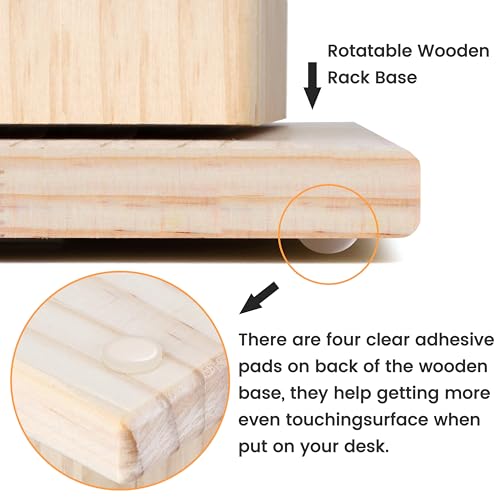 New brothread 93 Spools 360° Fully Rotating Wooden Thread Rack - color: Wood Color-93 Spools(DIY)