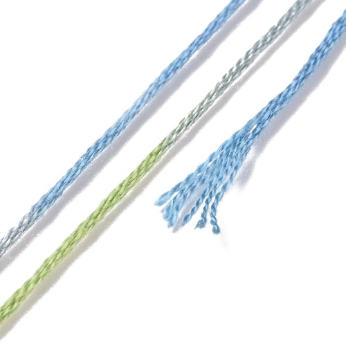 10 Skeins Light Sea Green 0.5mm 6-Ply Polyester Embroidery Floss Cross Stitch Threads Segment Dyed Gradient for DIY Craft Hand Sewing Knitting DIY Crafts Jewelry Making 8.75 Yards(8m)/Skein - color: Light Sea Green