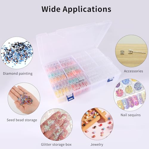 SGHUO Diamond Painting Storage Container 120 Slots Bead Organizer Box Tools - style: 120