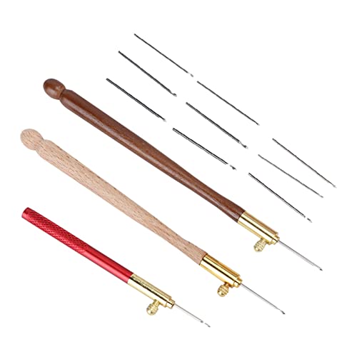 Moofey Tambour Embroidery Kit, 3PCS Tambour Hook with 9 Needles