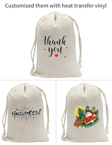 Jexila 24 Pieces Muslin Bags 4x6 inches Small Cotton Drawstring Gift Pouch Sachet Bag for Wedding Party Favor,Jewelry,DIY Crafts