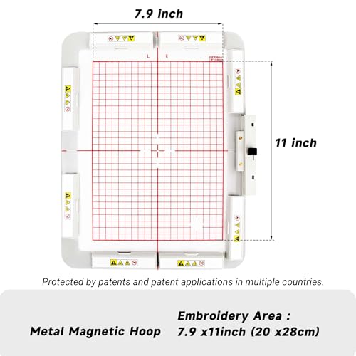 Brewland Magnetic Embroidery Hoop for Janome MC550E MC500E MC450E 7.9x11in - size: 7.9"x11"(200x280mm)-JA809MK