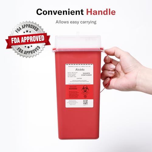 Alcedo Sharps Container 2 Quart (3-Pack) for Home Use & Travel Disposal - size: 2 Quart