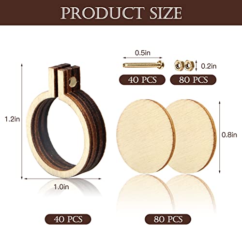 ZOCONE 40 Packs Mini Embroidery Hoops, Small Ring Tiny Embroidery Hoops, Round Wood Hoops for DIY Pendant Embroidery Necklace Jewelry Pendant and Keychain - style: 40 Pack Round Hoops