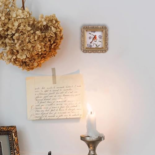 Vintage Picture Frames 3x3 Square Bronze Antique Picture Frames with Glass Front Handcrafted Rustic Home Decor for Wall Mount and Tabletop Gallery Wall Art - color: Bronze, size: 3x3 Square