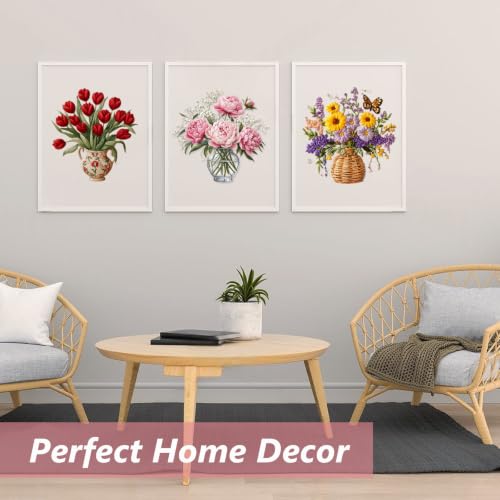LYMIGER 3 Packs Embroidery Kit for Adults, Embroidery for Beginners (Vase) - color: Vase