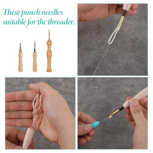 10 PCS Long Needle Threader Pulling Hook Tool 7.87 Inch Needle Threaders for Embroidery Floss Stitching Craft Tool Bead Tools for Punch Needles Hair Extensions Cross Stitchs DIY Sewing Craft Works