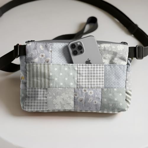 Aubliss 8pcs Fat Quarter Fabric Bundles 100% Cotton 20'' x 20'' - color: Grey Flower