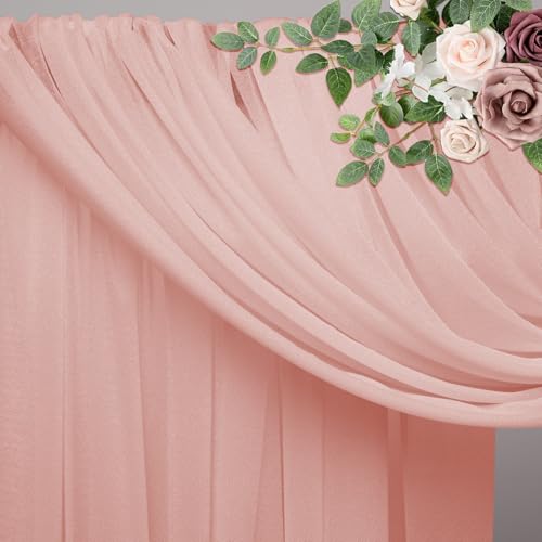 Wedding Arch Draping Fabric 1 Panel Blush Sheer Backdrop Drapes - color: Blush, size: 1 Panel