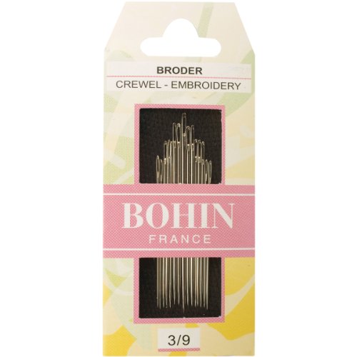 Bohin Crewel Embroidery Needles, Size 3/9, 15 Per Package