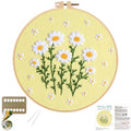 Louise Maelys Daisy Flower Embroidery Kit for Beginners, Floral Pattern - color: daisy flower