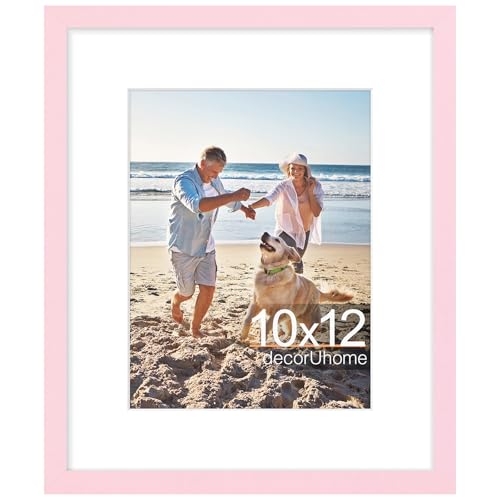 decorUhome 10x12 Picture Frame Fits 7x9 Photos with Mat, Pink - color: Pink, size: 10x12
