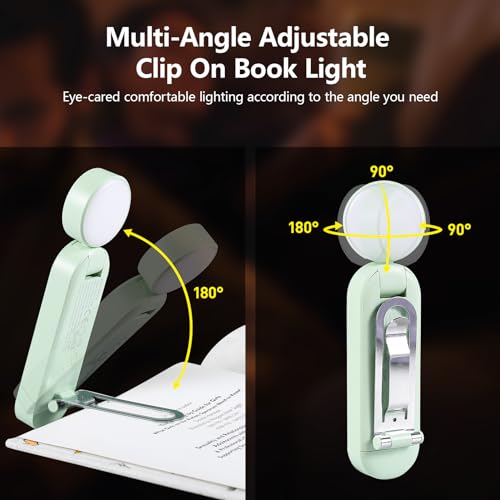 VAVOFO USB Rechargeable Book Light, Bookmark Clip on LED Reading Light - color: Green