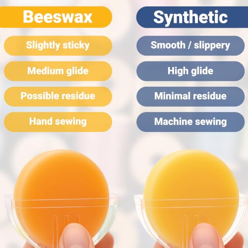 Thread Wax and Thread Conditioner (2pk) 1 Beeswax 1 Synthetic - for Sewing and Gloss Threads Waxer. Magic Conditioner for Hand Sewing Embroidery. Hand Quilting Supplies to Strengthen and Reduce Knots - style: 2pk-1 Beeswax 1 Synthetic