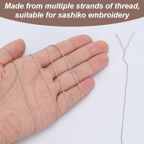 FREEBLOSS 4 Pcs Sashiko Thread Skein 100M * 4 Khaki Colors - color: Beige Theme