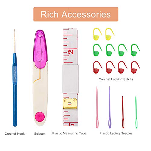 18 Pairs Circular Knitting Needles Set, Vancens Premium Bamboo Knitting Needles with Colorful Plastic Tube, 5 Kind of Tools for Weave are Included, 18 Sizes: 2mm - 10mm, 16 Inches Length - size: 16" Knitting Needles