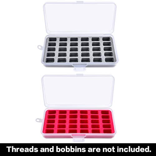 FULLCASE Bobbin Holder and Bobbin Case, 2-Pack Clear Storage, Holds 60