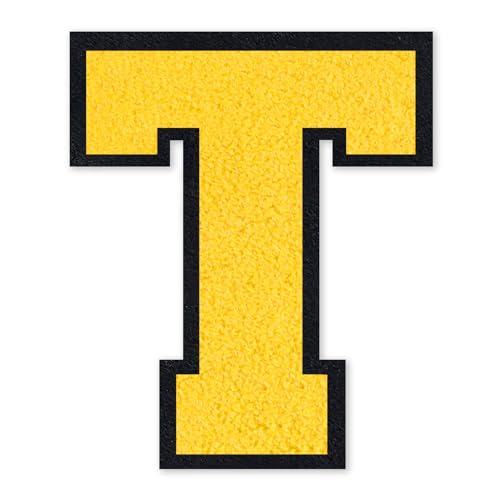 6 Inch Varsity Letter Patches Yellow Iron On Letters - color: Yellow, size: T