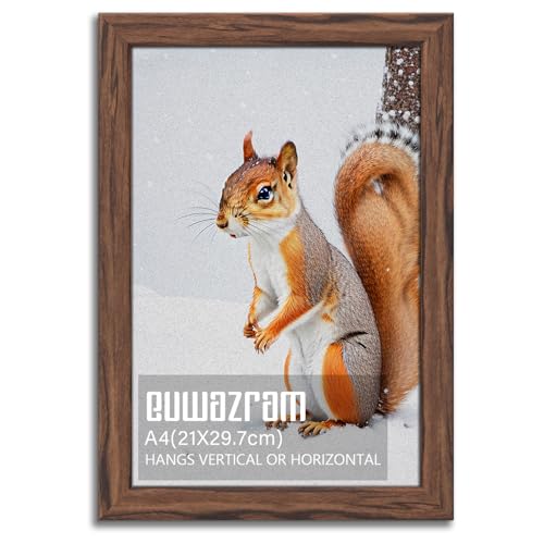 Rustic Walnut A4 Frame - Single Frame, 8.27x11.69 inch Poster Frame for Artwork, Puzzles, Photos and Movie Posters Picture Frames - size: 8.27" x 11.69"