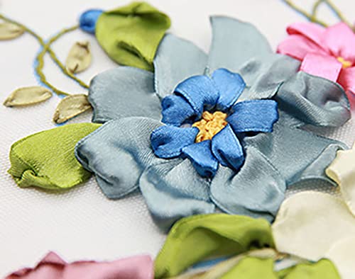 Gogobear Silk Ribbon Embroidery Spring Flower Blooming Kit DIY Wall Decor - color: 01