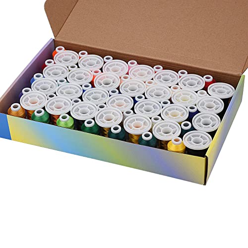 Simthread Embroidery Machine Thread 63 Colors 800 Yards for Embroidery and Sewing - color: 63 Colors