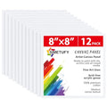 Simetufy 12 Pack 8x8 Inch Painting Canvas Panels Square Boards for Painting - size: 8"x8"