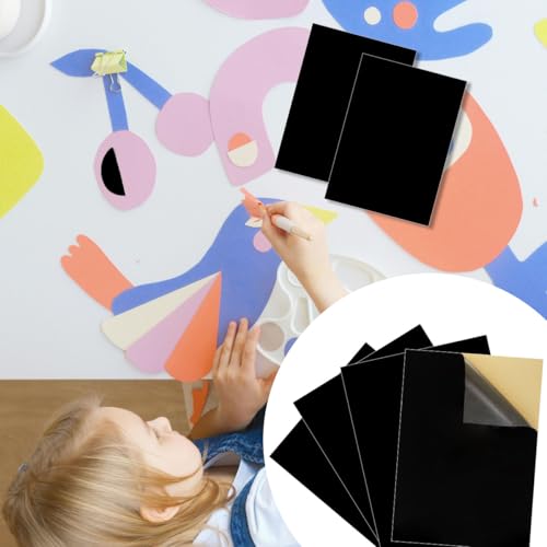 10 PCS Sticky Felt Sheets, Self Adhesive Felt Sheet - color: Black