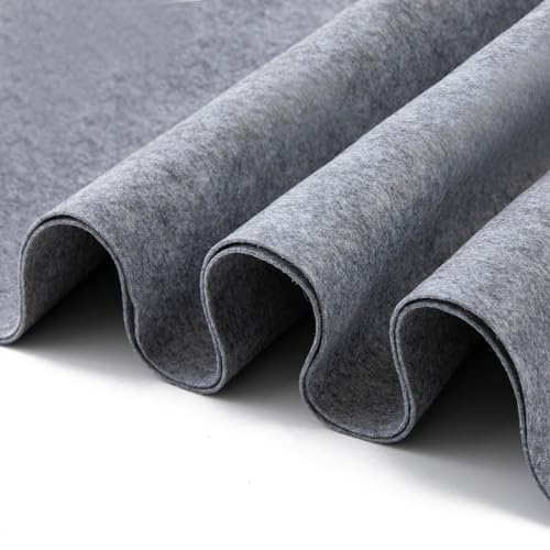 HaoFeijh Felt Fabric 36 * 36 Inch Wide 1.6mm,Fabric Sheets Soft Woven Acrylic Craft Fabric for DIY Craftwork Sewing Patchwork,Craft Felt - color: Hemp Grey, size: 1